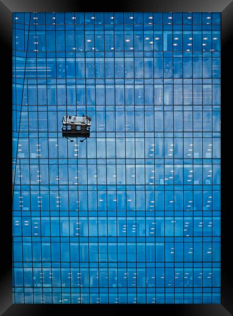 Window Washing No 9 Color Version Framed Print by Brian Carson