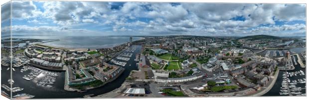 Swansea City Panorama Canvas Print by Leighton Collins