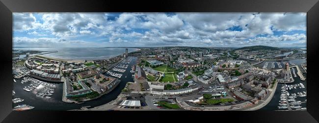 Swansea City Panorama Framed Print by Leighton Collins