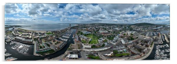 Swansea City Panorama Acrylic by Leighton Collins
