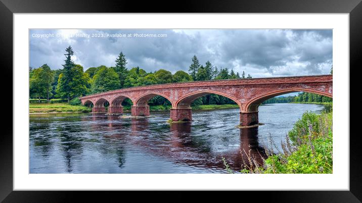 Kinclaven Bridge, at Meikleour, Perthshire Framed Mounted Print by Navin Mistry