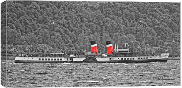 Waverley paddle steamer at Largs Canvas Print by Allan Durward Photography