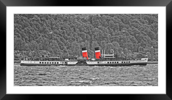 Waverley paddle steamer at Largs Framed Mounted Print by Allan Durward Photography
