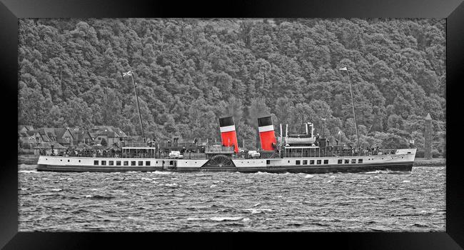 Waverley paddle steamer at Largs Framed Print by Allan Durward Photography