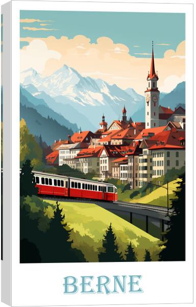 Berne Travel Poster Canvas Print by Steve Smith
