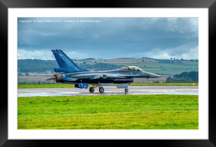 Belgian Airforce F16 RAF Leuchars 2011 Framed Mounted Print by Navin Mistry