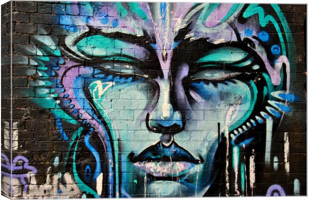 Vibrant Graffiti Mosaic, Digbeth, Birmingham Canvas Print by Andy Evans Photos