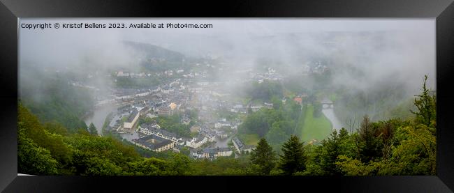 High angle viewpoint on the city of Bouillon in the Ardennes, Wallonia, Belgium Framed Print by Kristof Bellens