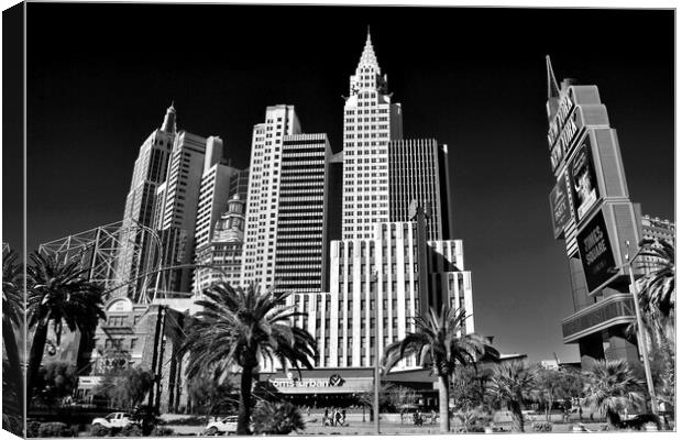 Iconic American Legacy: New York, Las Vegas Canvas Print by Andy Evans Photos