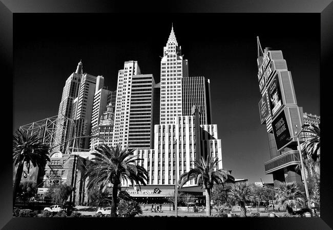 Iconic American Legacy: New York, Las Vegas Framed Print by Andy Evans Photos