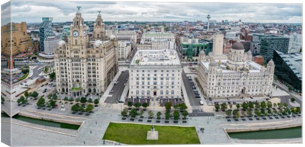 Liverpool Three Graces  Canvas Print by Apollo Aerial Photography