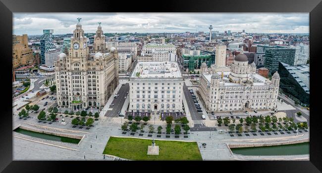 Liverpool Three Graces  Framed Print by Apollo Aerial Photography