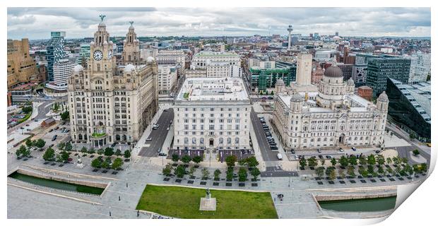 Liverpool Three Graces  Print by Apollo Aerial Photography