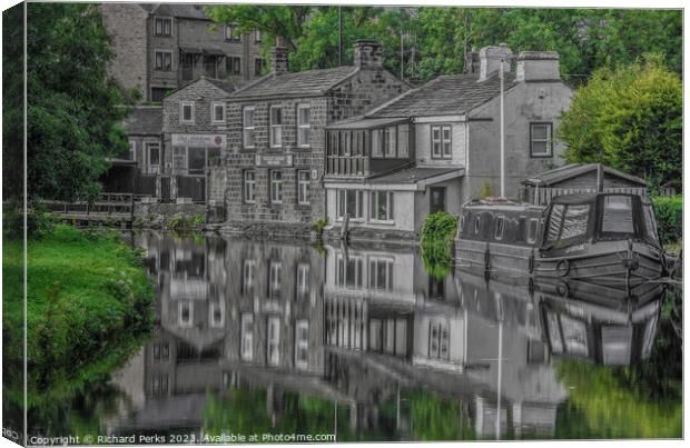 Peaceful Sunday on the canal -Rodley Leeds Canvas Print by Richard Perks