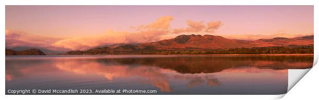 Loch lomond sunset Print by David Mccandlish
