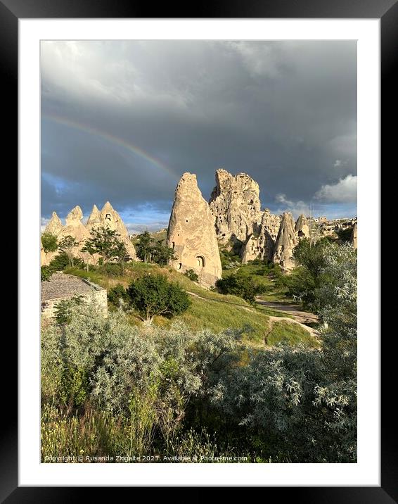 Rainbow in Cappadocia Framed Mounted Print by Rusanda Ziogaite