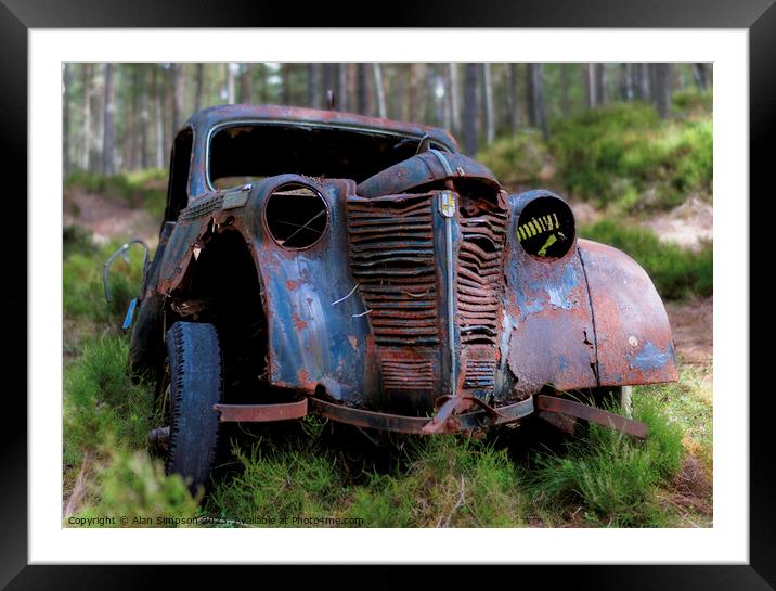 Abandoned Car Framed Mounted Print by Alan Simpson