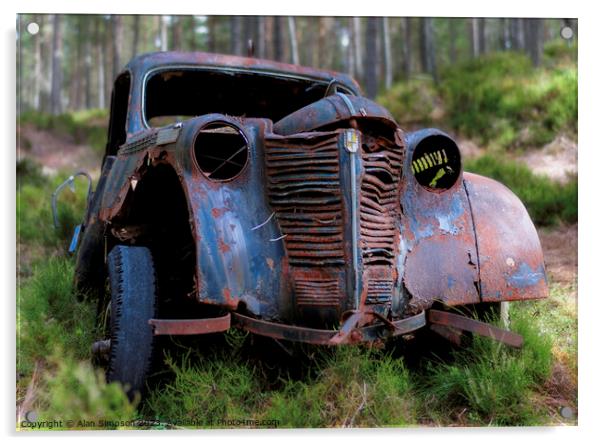Abandoned Car Acrylic by Alan Simpson