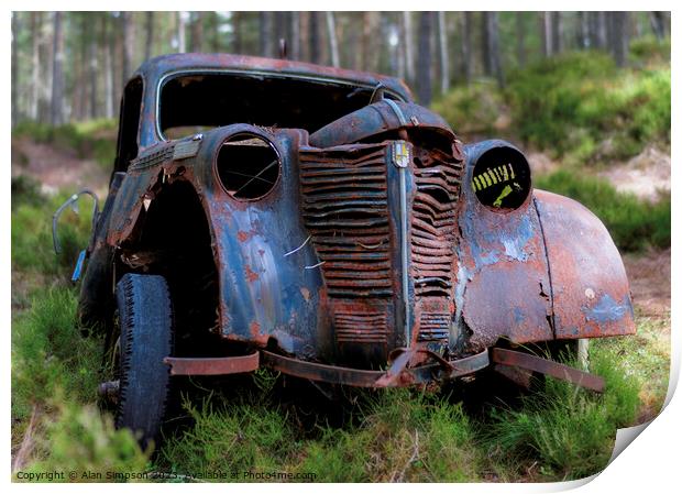 Abandoned Car Print by Alan Simpson