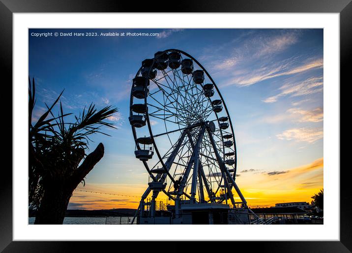 Exmouth Ferris Wheel Framed Mounted Print by David Hare