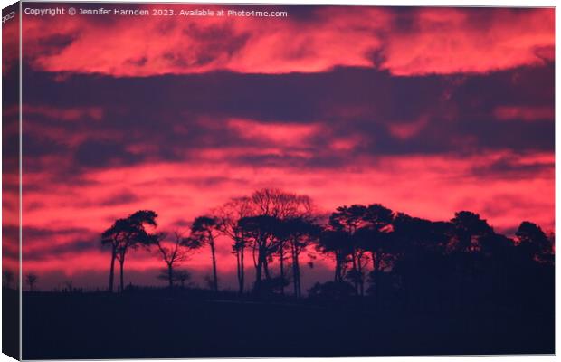 Sunset Fire Sky Canvas Print by Jennifer Harnden