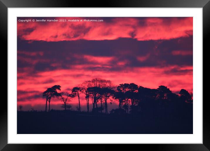 Sunset Fire Sky Framed Mounted Print by Jennifer Harnden