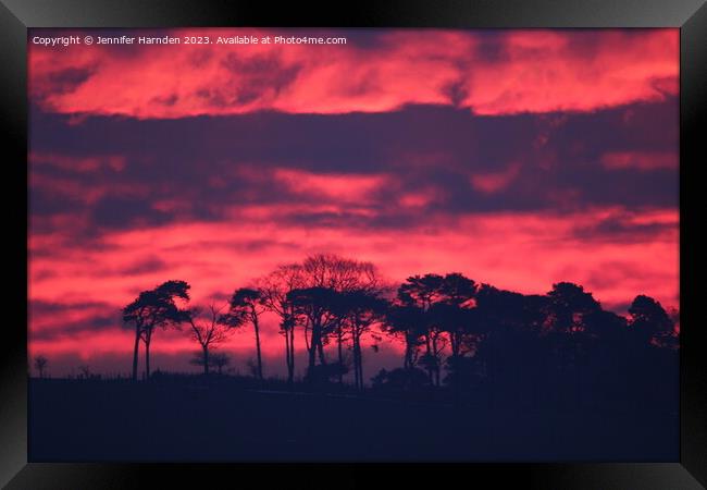 Sunset Fire Sky Framed Print by Jennifer Harnden
