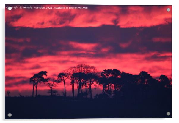 Sunset Fire Sky Acrylic by Jennifer Harnden