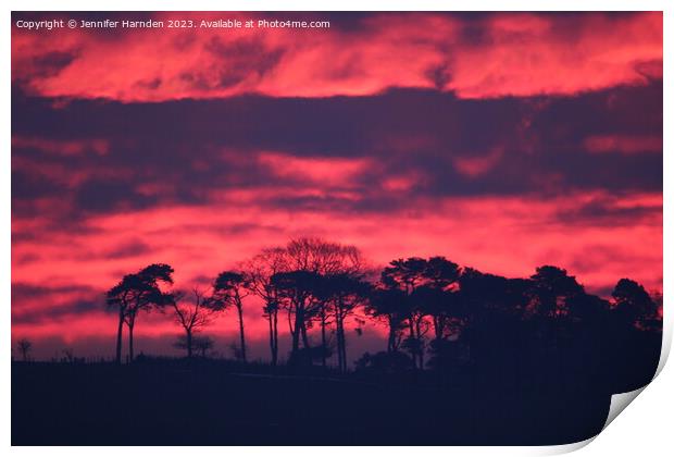 Sunset Fire Sky Print by Jennifer Harnden
