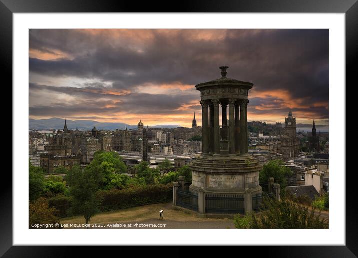 Edinburgh Canton Hill Framed Mounted Print by Les McLuckie