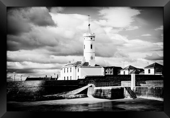 The Spectacular Signal Tower in Arbroath Mono Framed Print by DAVID FRANCIS
