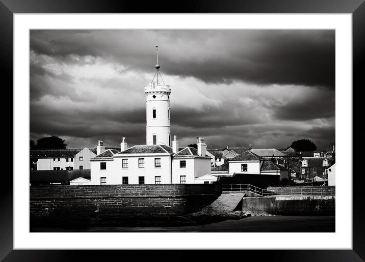 The Spectacular Signal Tower in Arbroath Mono Framed Mounted Print by DAVID FRANCIS