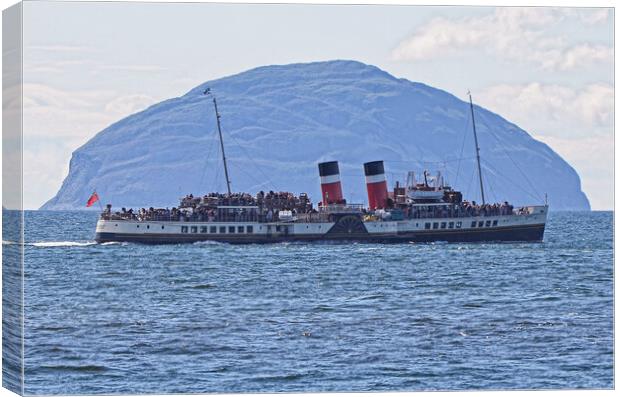 PS Waverley and Ailsa Craig Canvas Print by Allan Durward Photography