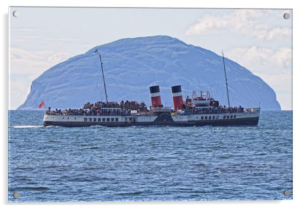 PS Waverley and Ailsa Craig Acrylic by Allan Durward Photography