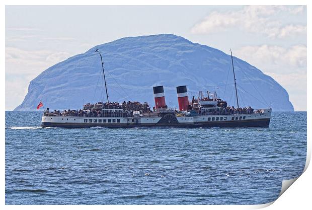 PS Waverley and Ailsa Craig Print by Allan Durward Photography