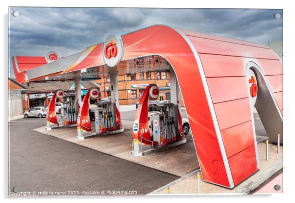 Belfast Fuel Station Revamp Acrylic by Holly Burgess