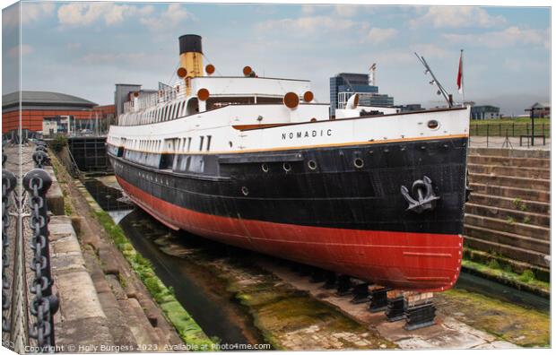 Historic SS Nomadic: Belfast's Maritime Marvel Canvas Print by Holly Burgess
