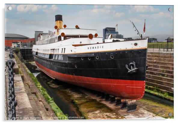 Historic SS Nomadic: Belfast's Maritime Marvel Acrylic by Holly Burgess