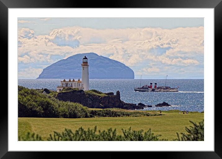 PS Waverley passing Turnberry lighthouse and Ailsa Framed Mounted Print by Allan Durward Photography