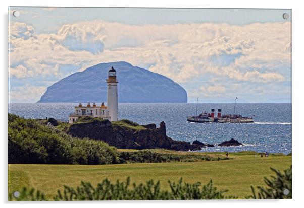 PS Waverley passing Turnberry lighthouse and Ailsa Acrylic by Allan Durward Photography
