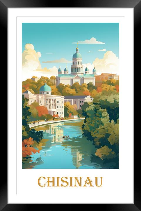 Chisinau Travel Poster Framed Mounted Print by Steve Smith
