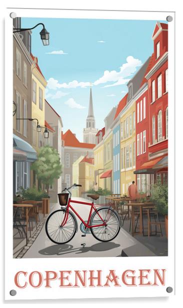 Copenhagen Travel Poster Acrylic by Steve Smith