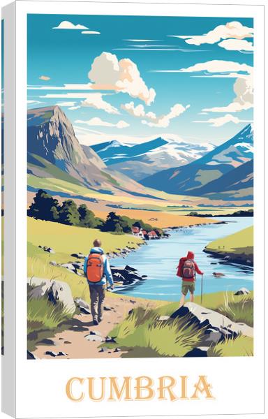 Cumbria Travel Poster Canvas Print by Steve Smith