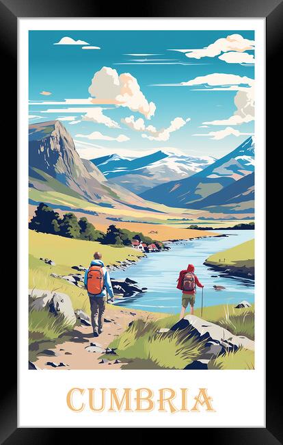Cumbria Travel Poster Framed Print by Steve Smith