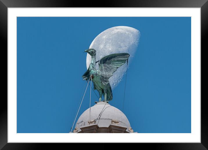 Moon over Liverpool Framed Mounted Print by Dave Wood