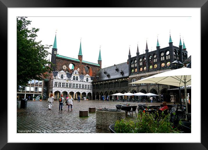 Lubeck townhall and square, Germany Framed Mounted Print by john hill