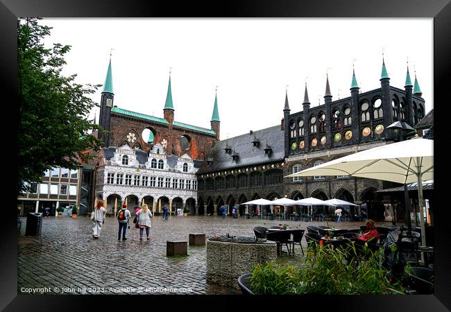 Lubeck townhall and square, Germany Framed Print by john hill