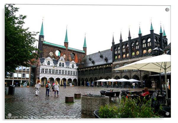 Lubeck townhall and square, Germany Acrylic by john hill