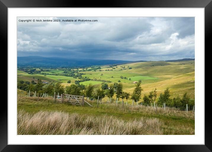 View to the Pennine Hills from Tommy Road Cumbria Framed Mounted Print by Nick Jenkins