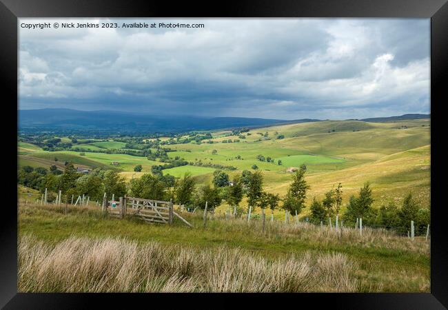 View to the Pennine Hills from Tommy Road Cumbria Framed Print by Nick Jenkins